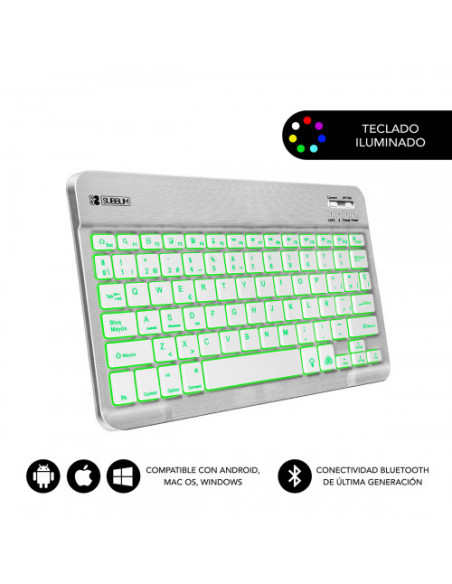 TECLADO SUBBLIM BLUETOOTH SMART BLACKLIT SILVER TABLET / SMART TV