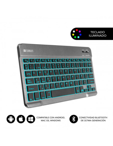 TECLADO SUBBLIM BLUETOOTH SMART BLACKLIT GREY TABLET / SMART TV