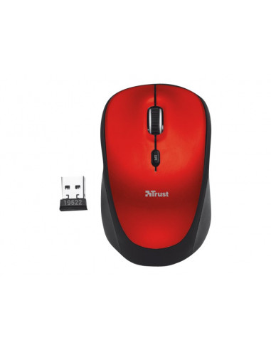 MOUSE TRUST WIRELESS YVI MINI MOUSE USB RED