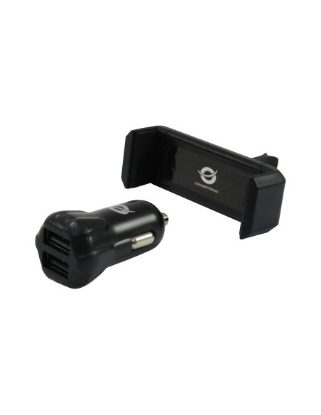 CARGADOR USB CONCEPTRONIC 5V 2XUSB PARA COCHE + SOPORTE