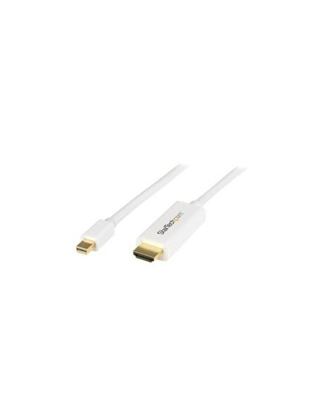 CABLE STARTECH MINI DISPLAYPORT MACHO / HDMI MACHO 2M ULTRA HD 4K WHITE