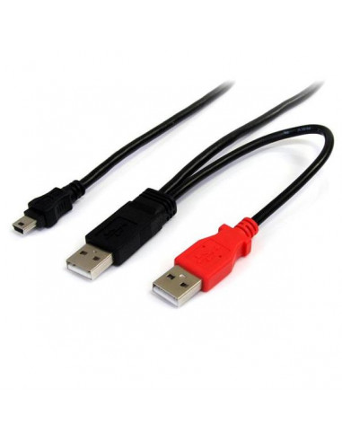 CABLE STARTECH USB MINI B MACHO / 2X USB 2.0 A MACHO 1.8M