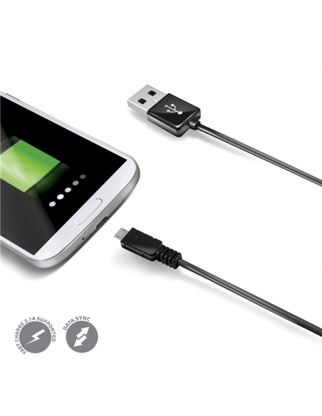 CABLE CELLY USB MACHO / MICRO USB B MACHO 1M BLACK