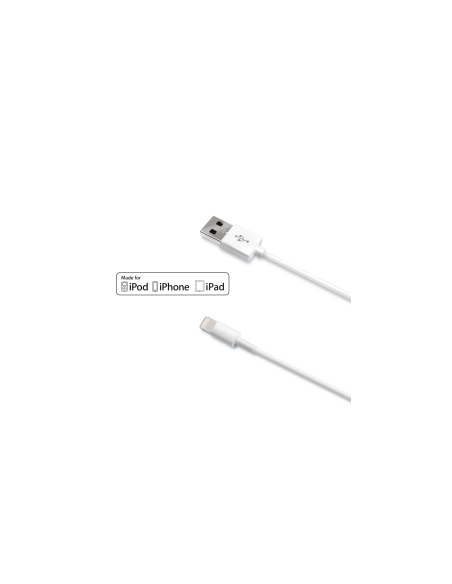 CABLE CELLY USB MACHO / LIGHTNING MACHO 1M WHITE