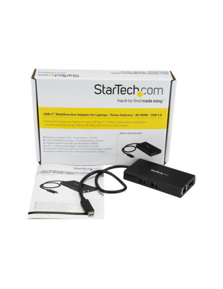 PUERTO REPLICADOR USB-C STARTECH HDMI + RJ45 + 2XUSB 3.0 + USB-C