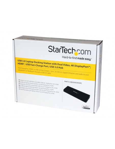 PUERTO REPLICADOR USB 3.0 STARTECH HDMI + DP + RJ45 + 4XUSB 3.0