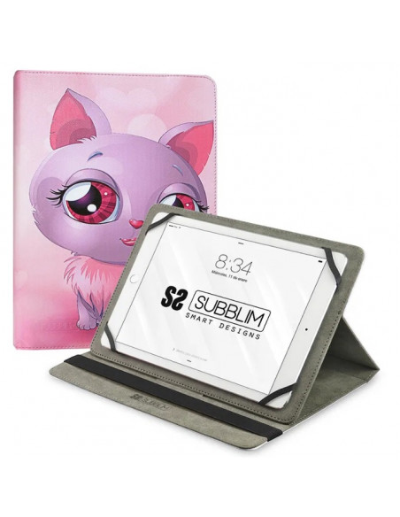 FUNDA TABLET SUBBLIM TRENDY CASE 10.1 CAT PINK